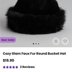 Windsor Black Faux Fur Bucket Hat